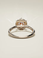 The Orbe round lab-grown diamond solitaire in 14K rose gold, back view