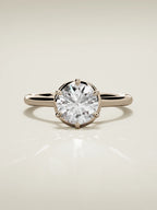 The Orbe round lab-grown diamond solitaire in 14K rose gold, front view