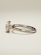 The Orbe round lab-grown diamond solitaire in 14K rose gold, side view