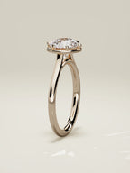 The Orbe round lab-grown diamond solitaire in 14K rose gold, standing front view