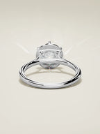 The Orbe round lab-grown diamond solitaire in 14K white gold, back view