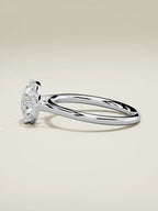 The Orbe round lab-grown diamond solitaire in 14K white gold, side view