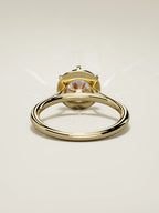 The Orbe round lab-grown diamond solitaire in 14K yellow gold, back view
