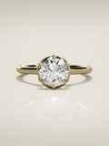 The Orbe round lab-grown diamond solitaire in 14K yellow gold, front view