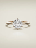 The Prisma round lab-grown diamond solitaire in 14K rose gold, front view