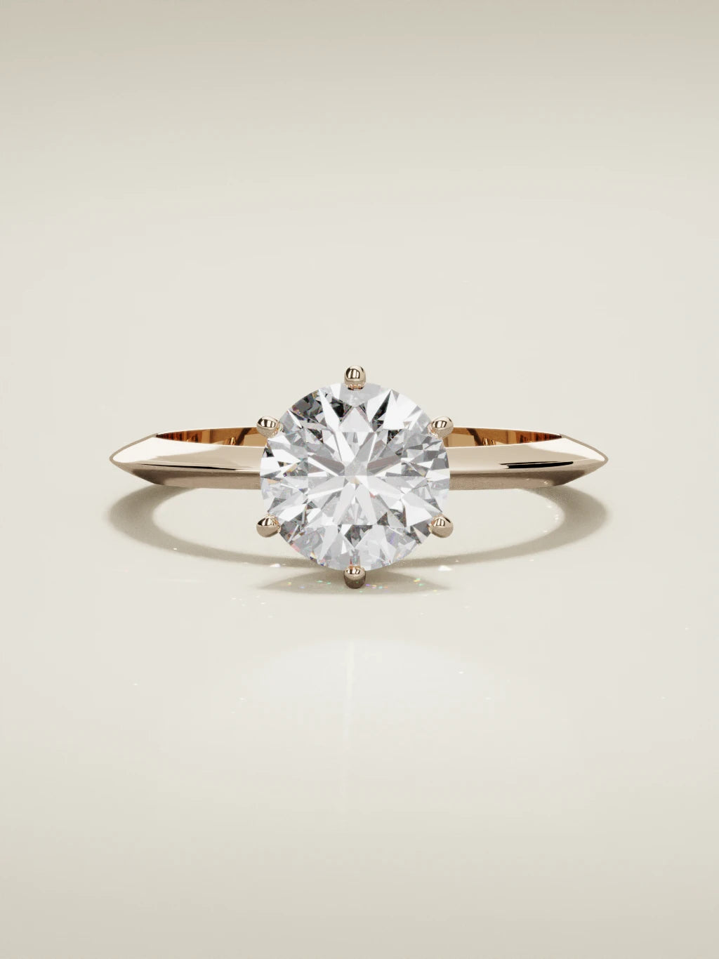 The Prisma round lab-grown diamond solitaire in 14K rose gold, front view