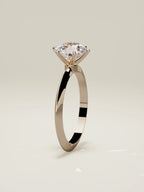 The Prisma round lab-grown diamond solitaire in 14K rose gold, standing front view