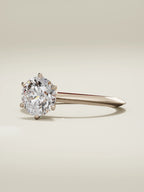 The Prisma round lab-grown diamond solitaire in 14K rose gold, three-quarter view