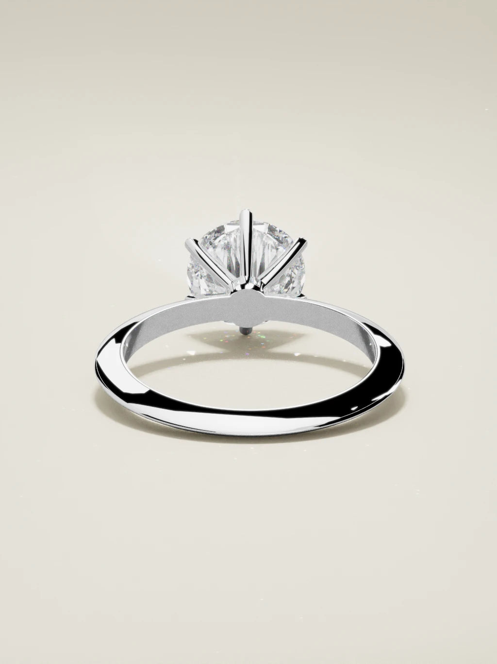 The Prisma round lab-grown diamond solitaire in 14K white gold, back view