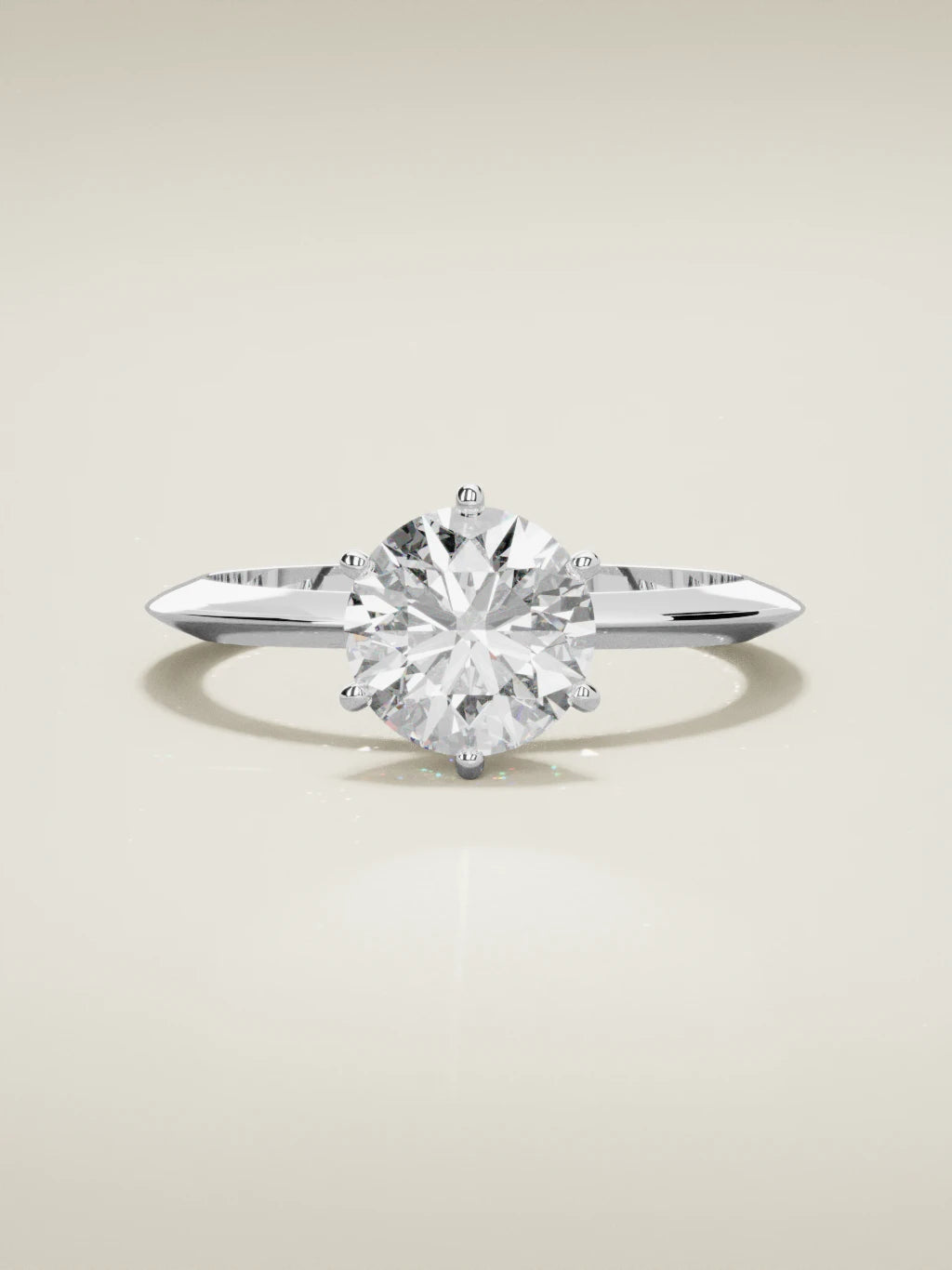 The Prisma round lab-grown diamond solitaire in 14K white gold, front view