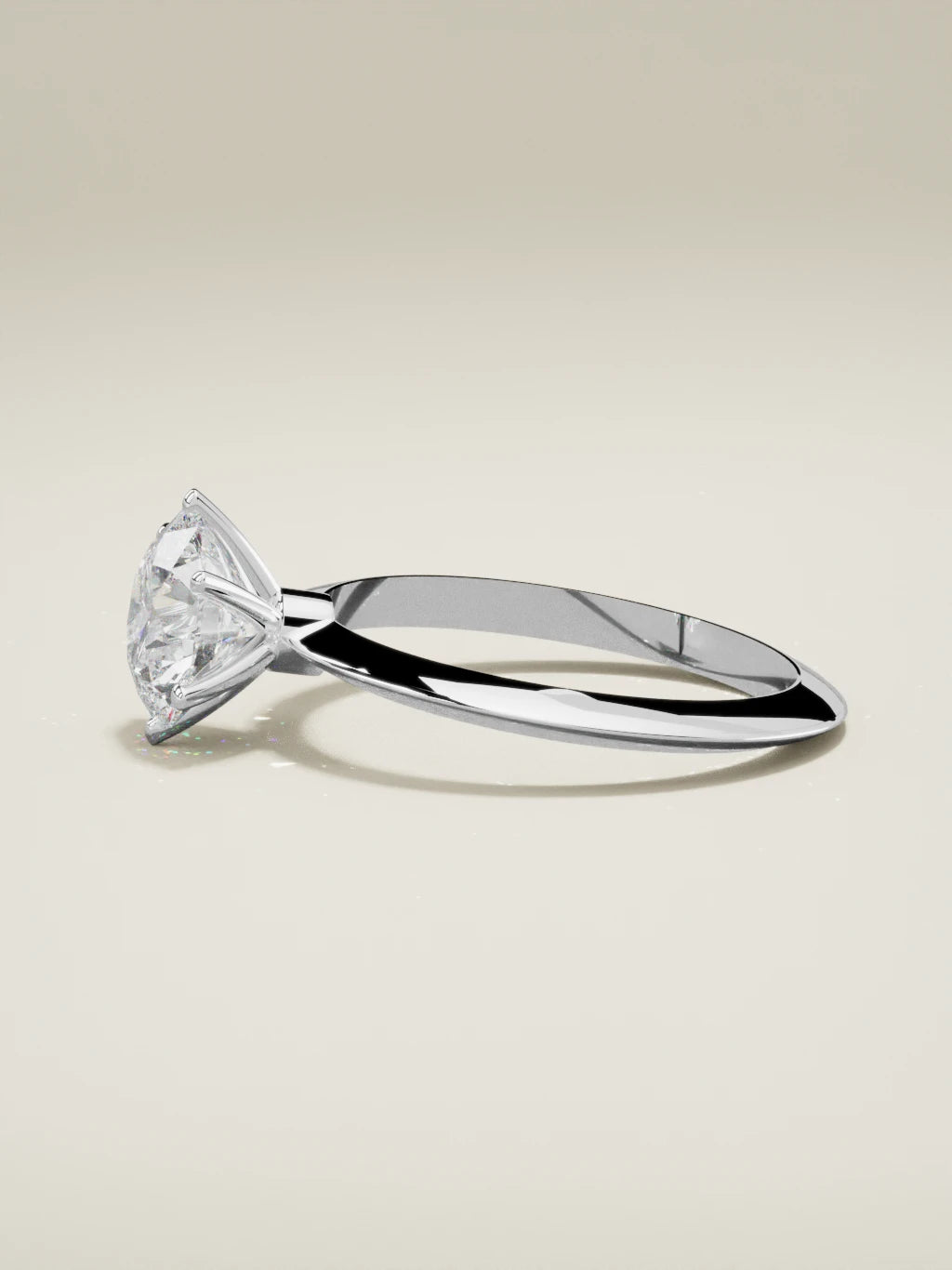 The Prisma round lab-grown diamond solitaire in 14K white gold, side view
