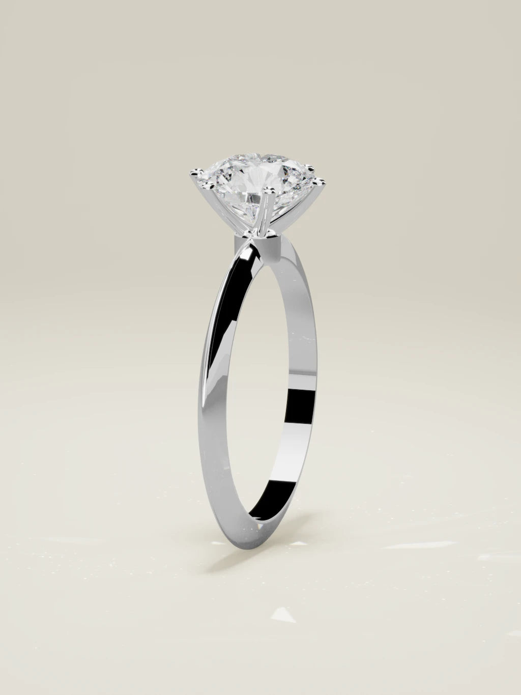 The Prisma round lab-grown diamond solitaire in 14K white gold, standing front view