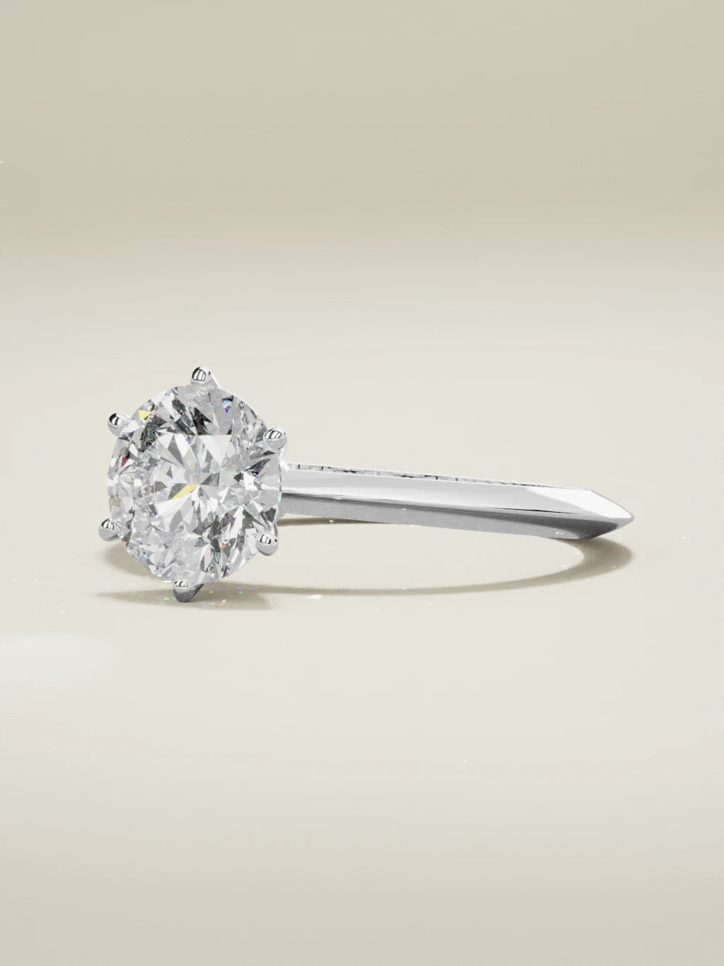 The Prisma round lab-grown diamond solitaire in 14K white gold, three-quarter view