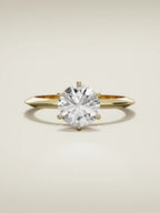 The Prisma round lab-grown diamond solitaire in 14K yellow gold, front view