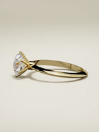The Prisma round lab-grown diamond solitaire in 14K yellow gold, side view