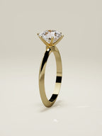 The Prisma round lab-grown diamond solitaire in 14K yellow gold, standing front view