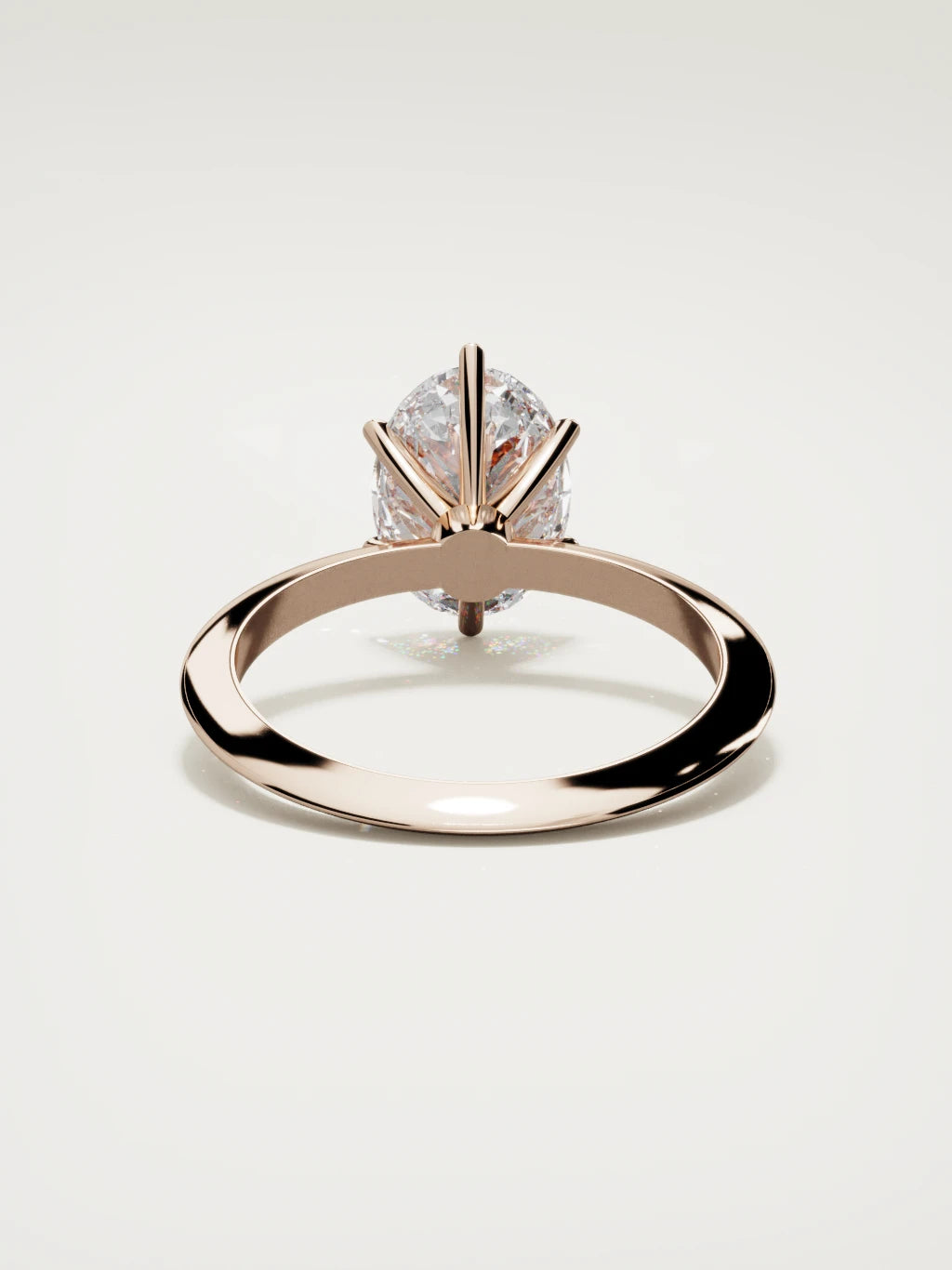 The Prisma oval lab-grown diamond solitaire in 14K rose gold, back view