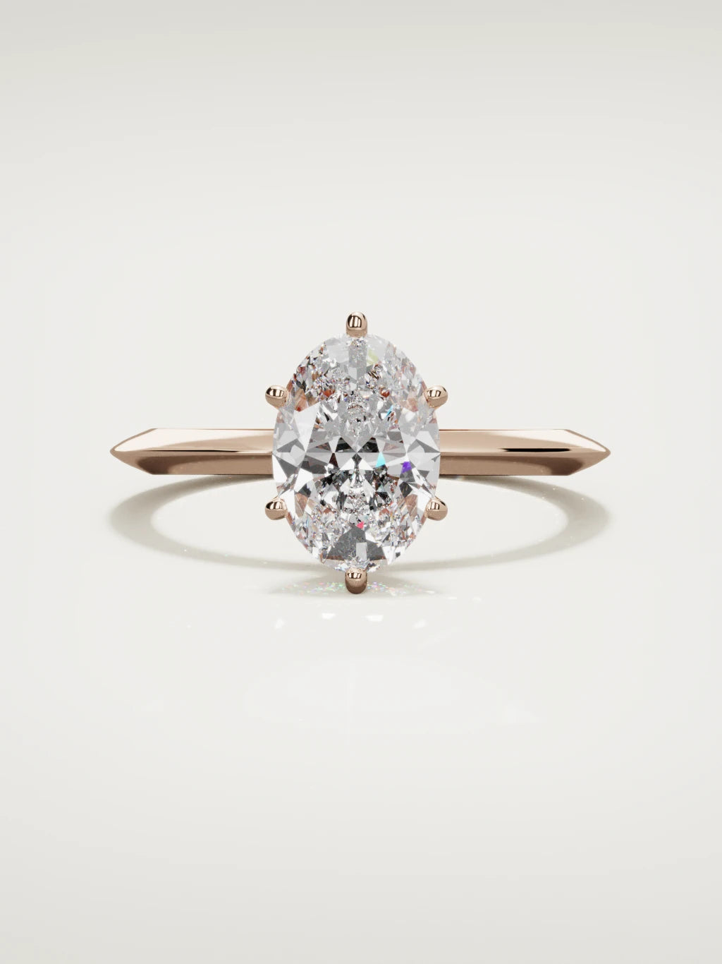 The Prisma oval lab-grown diamond solitaire in 14K rose gold, front view