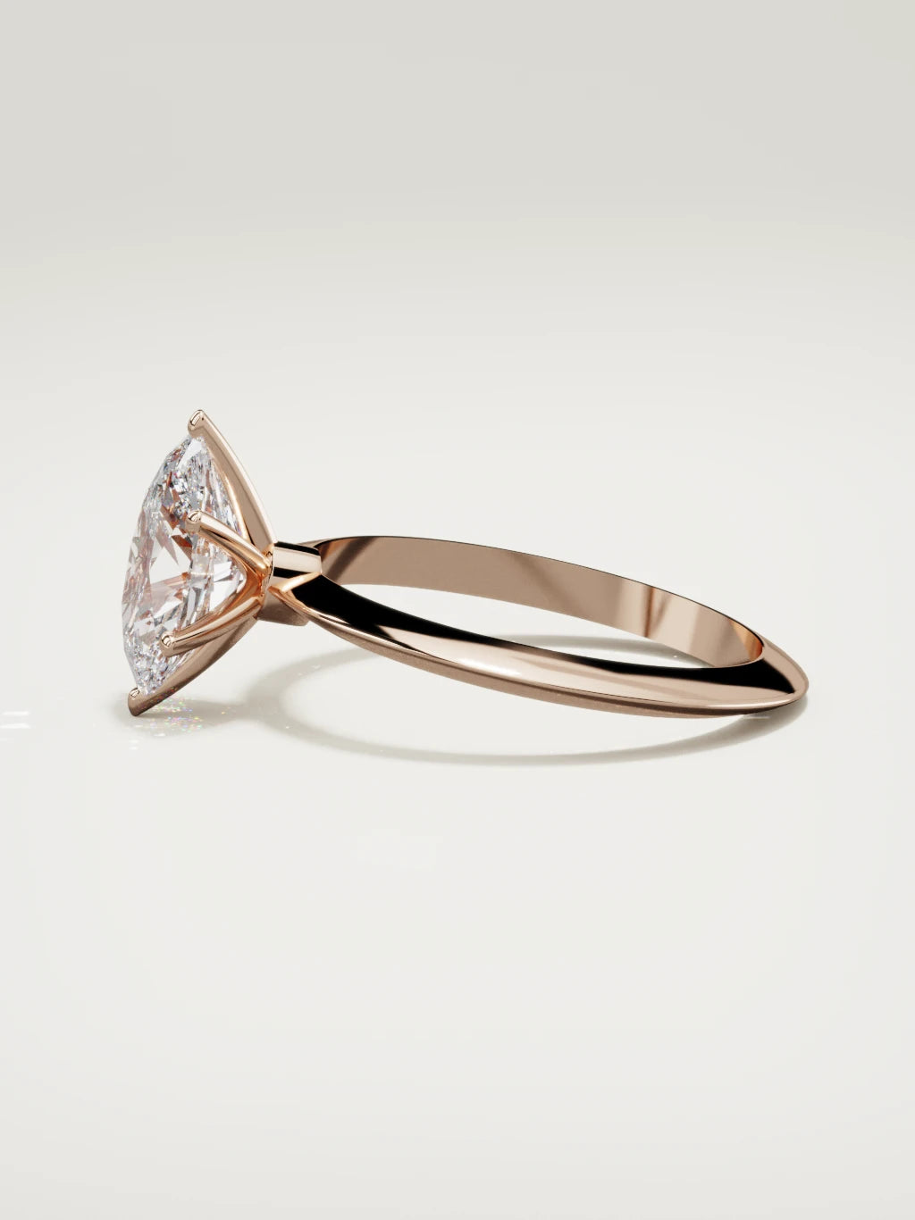 The Prisma oval lab-grown diamond solitaire in 14K rose gold, side view