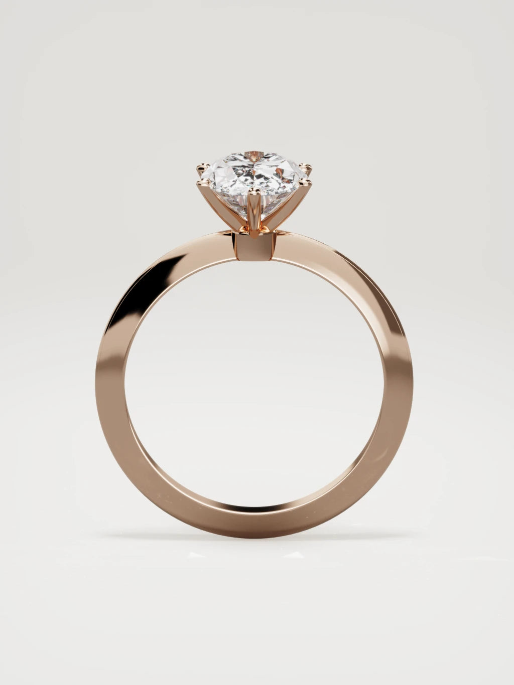 The Prisma oval lab-grown diamond solitaire in 14K rose gold, standing front view