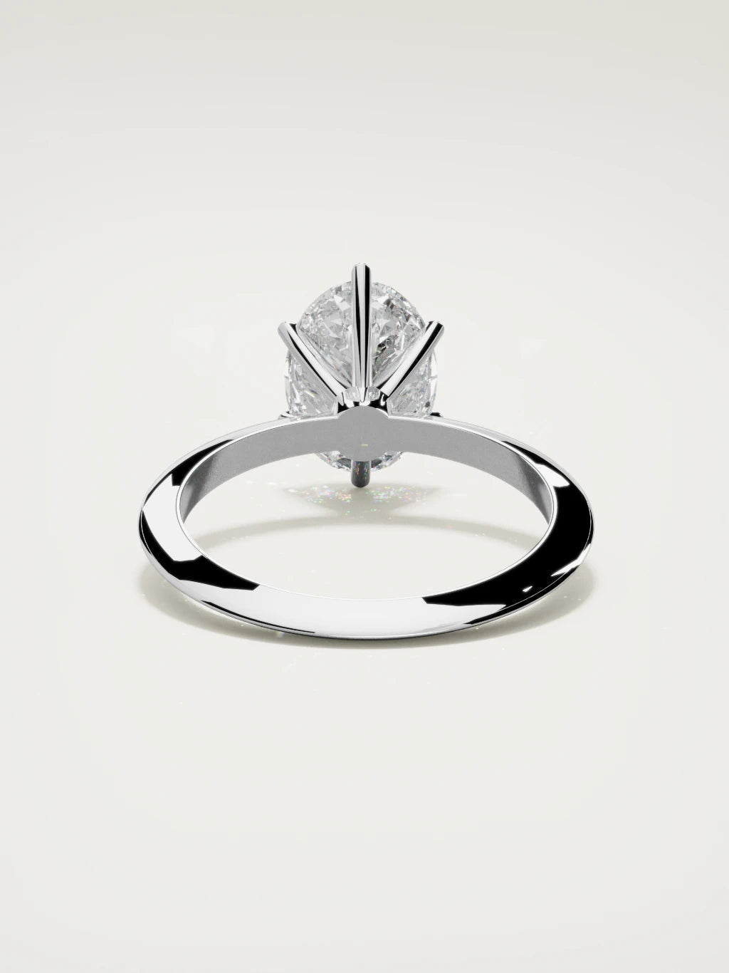 The Prisma oval lab-grown diamond solitaire in 14K white gold, back view