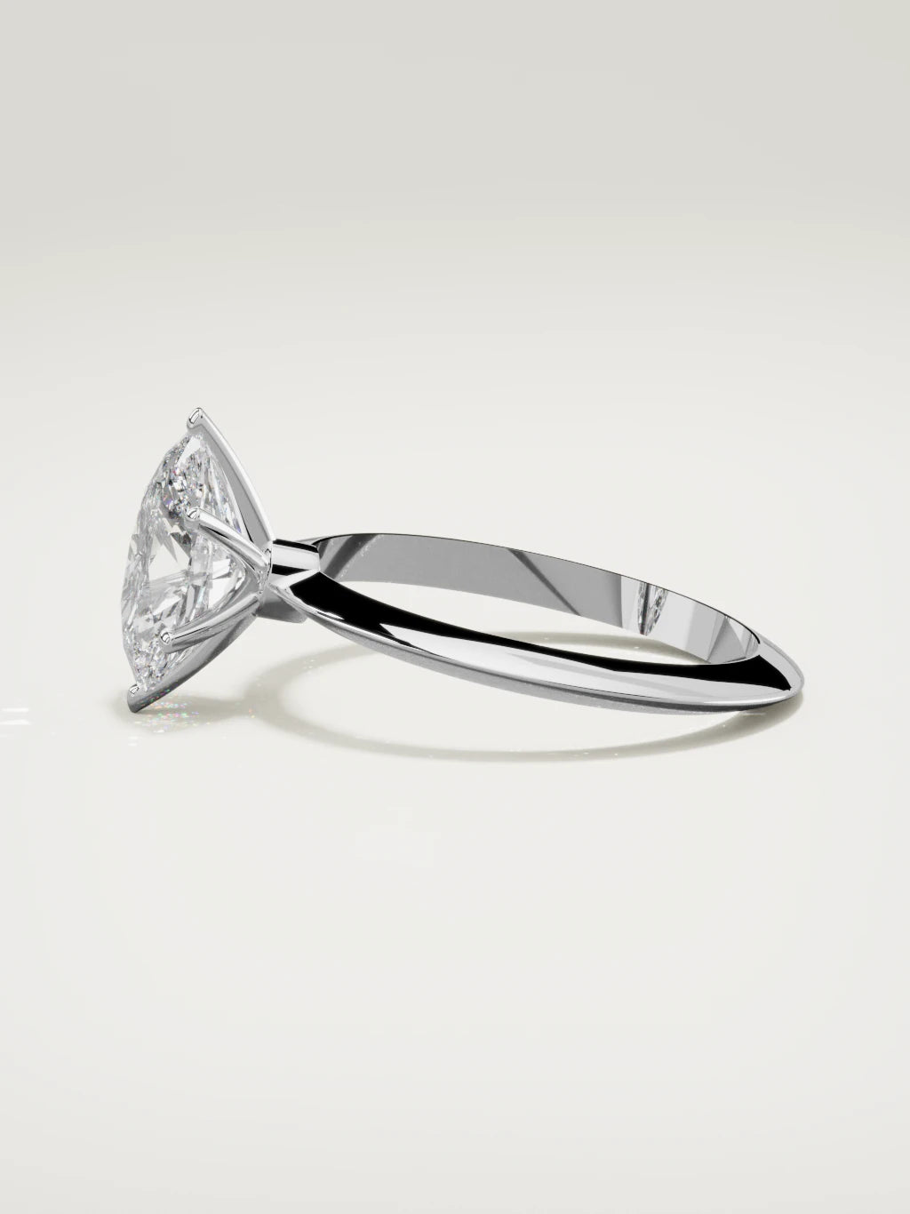 The Prisma oval lab-grown diamond solitaire in 14K white gold, side view