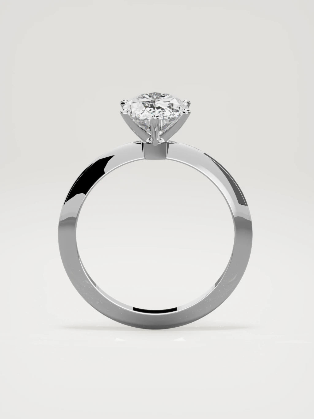 The Prisma oval lab-grown diamond solitaire in 14K white gold, standing front view