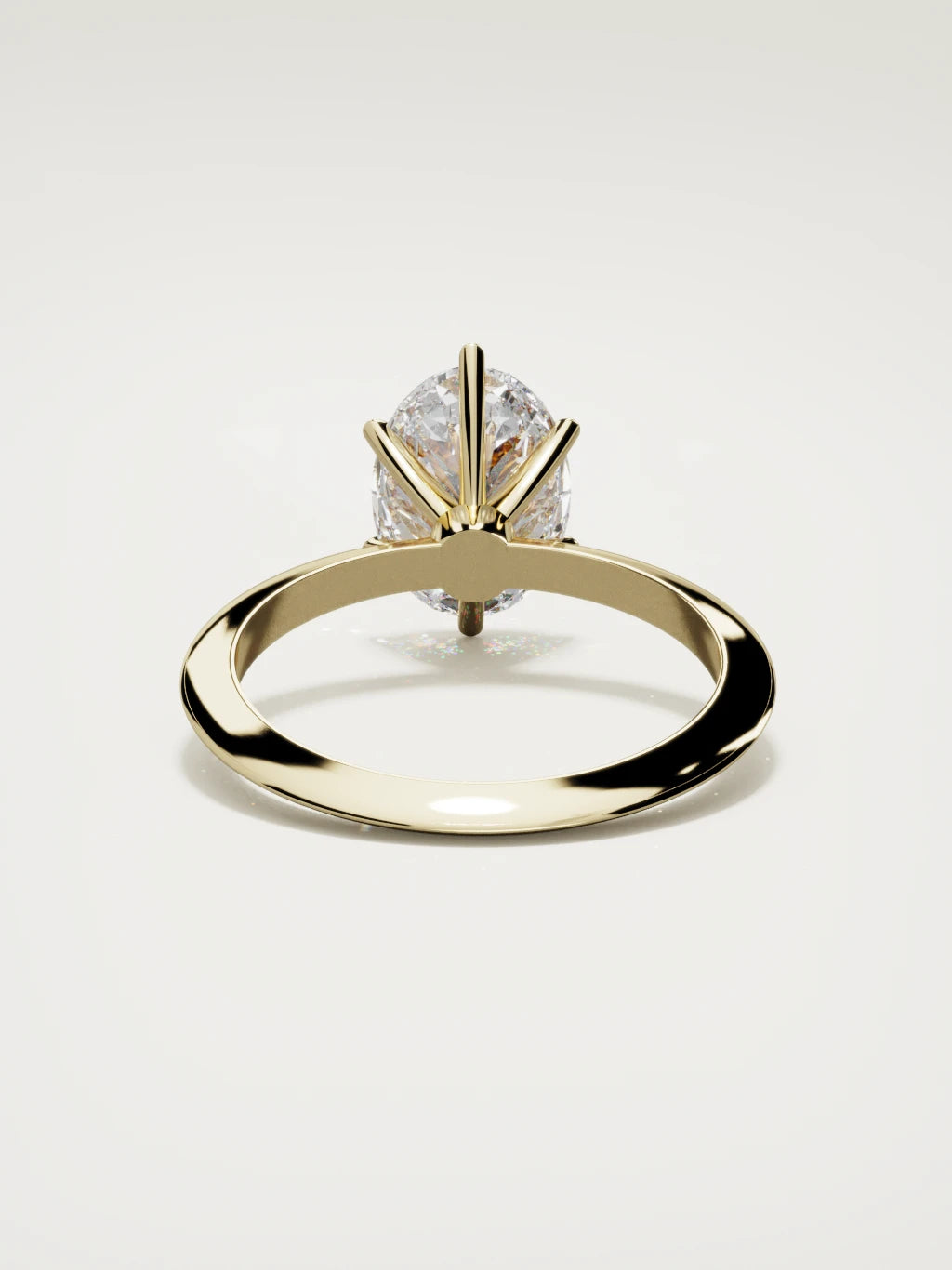The Prisma oval lab-grown diamond solitaire in 14K yellow gold, back view