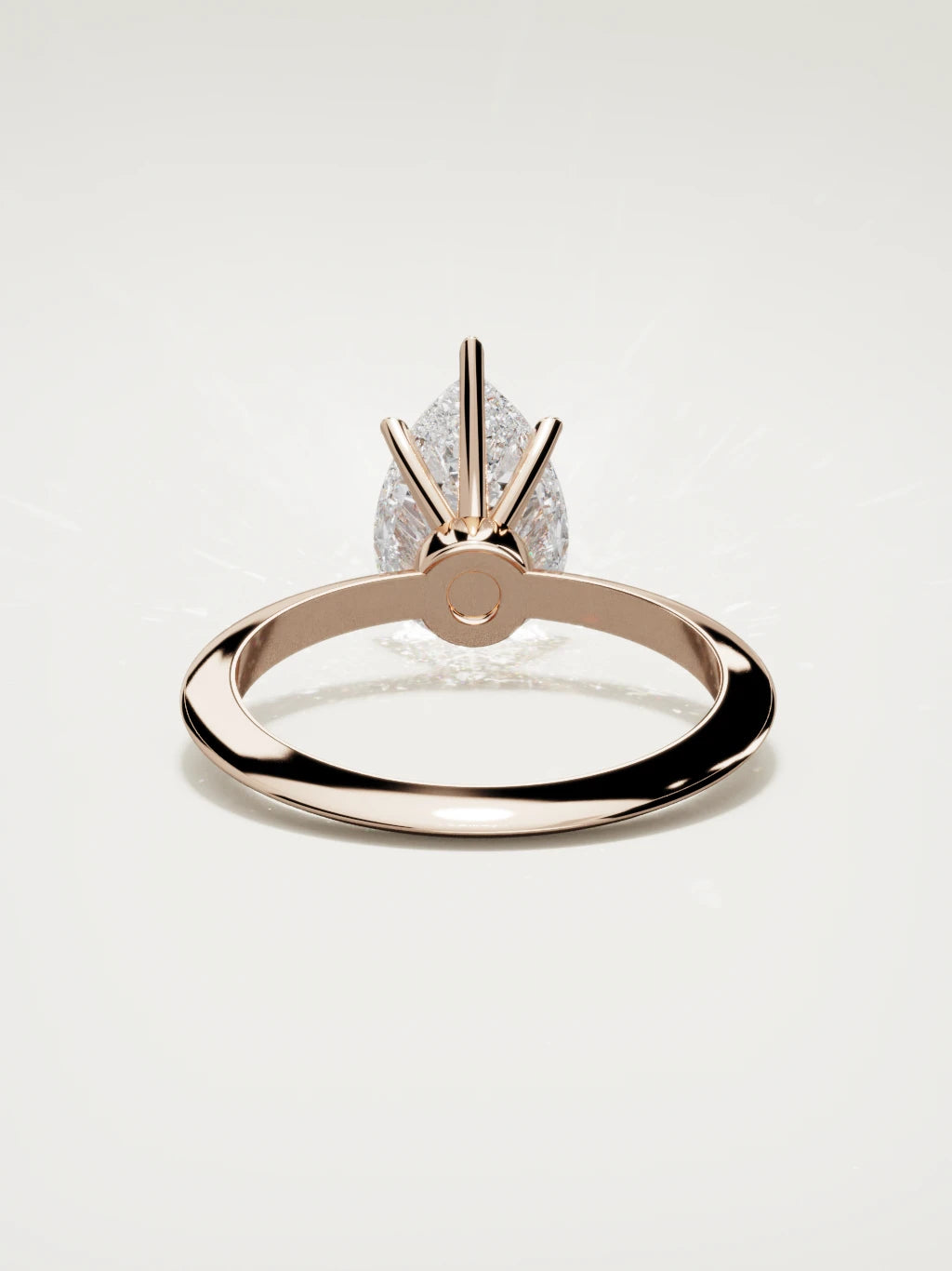 The Prisma pear-shaped lab-grown diamond solitaire in 14K rose gold, back view