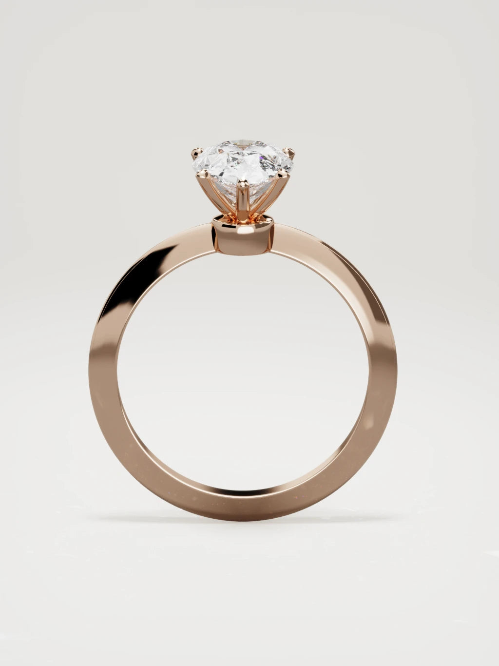 The Prisma pear-shaped lab-grown diamond solitaire in 14K rose gold, standing front view