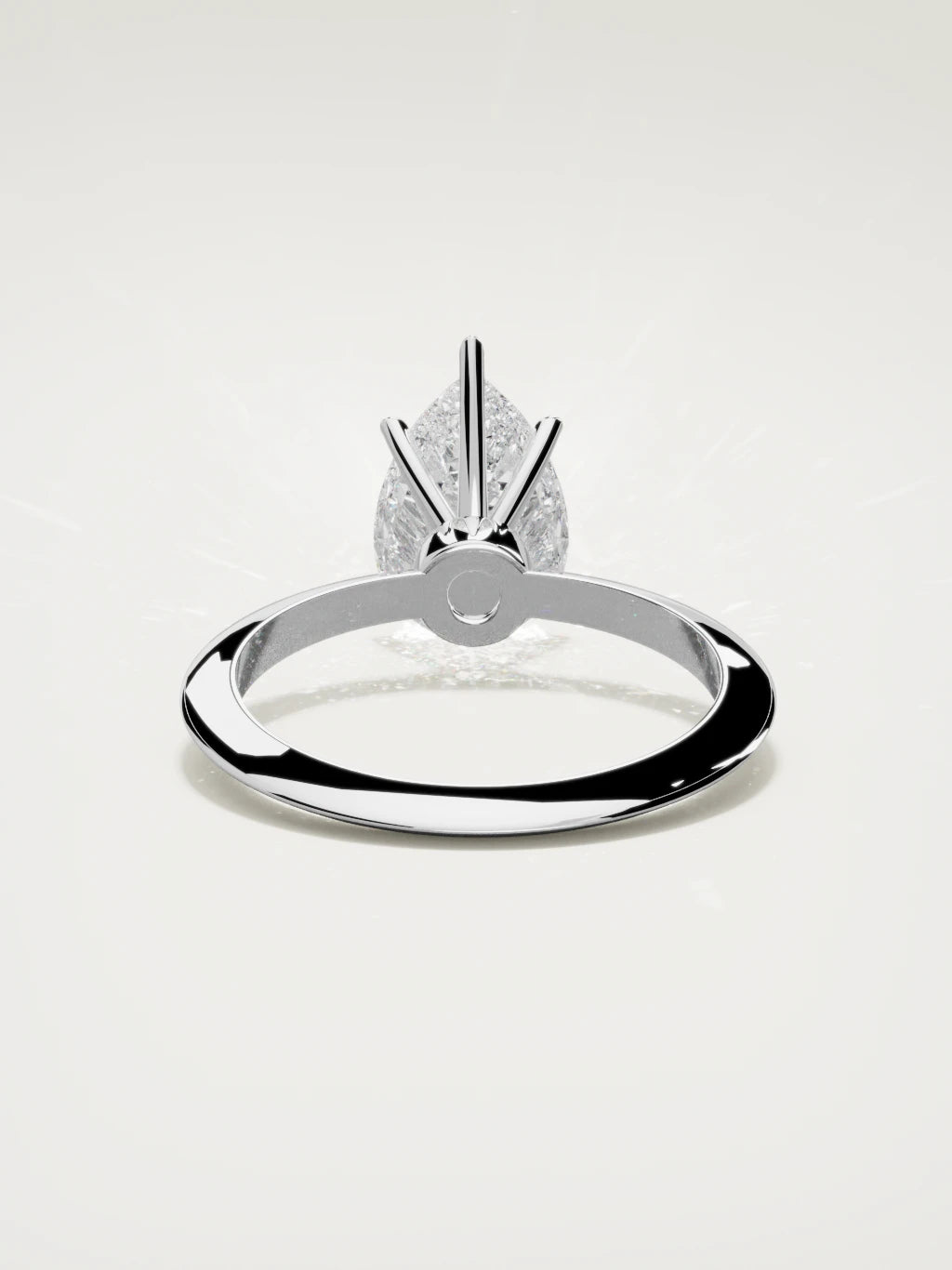The Prisma pear-shaped lab-grown diamond solitaire in 14K white gold, back view