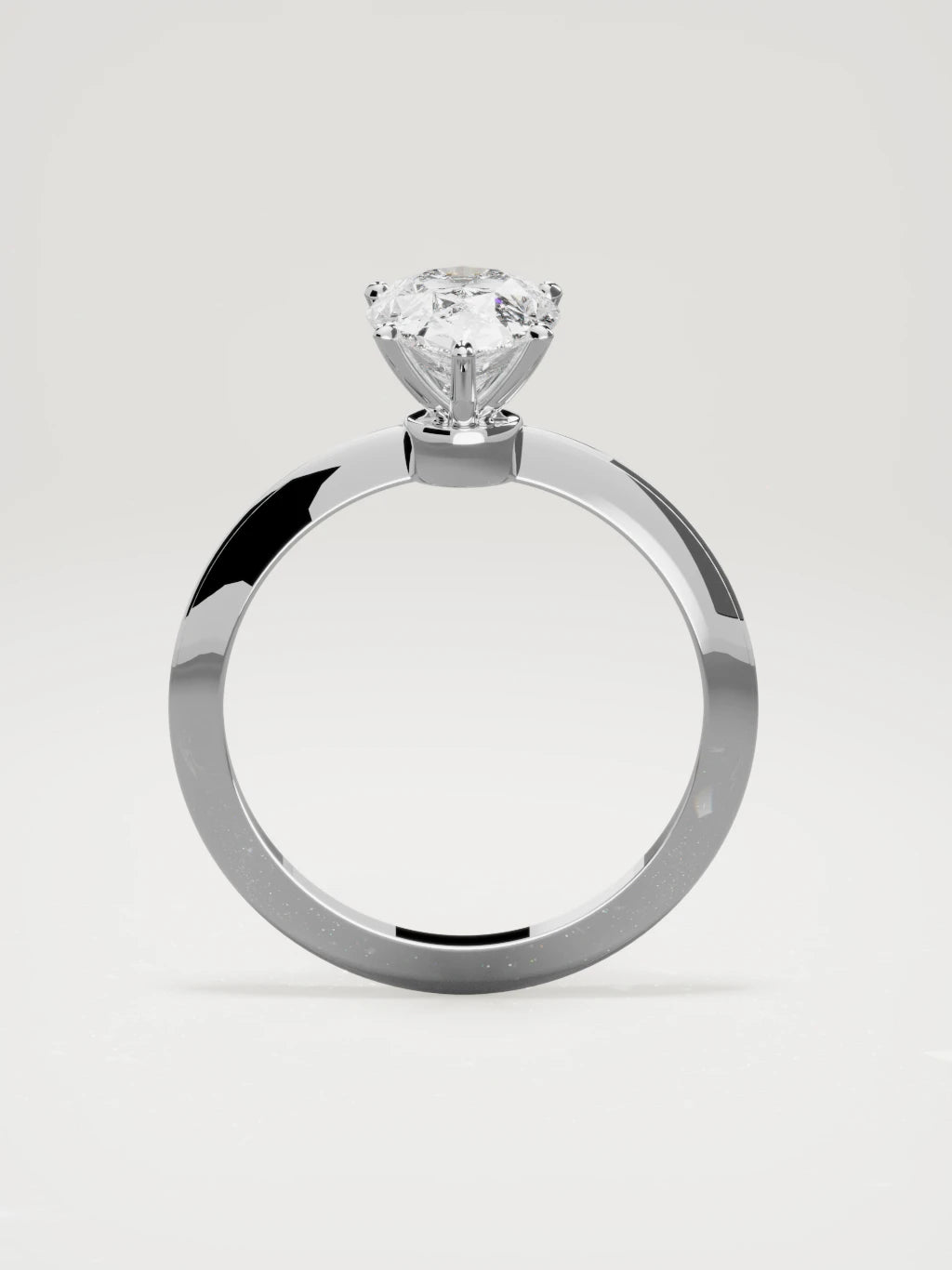 The Prisma pear-shaped lab-grown diamond solitaire in 14K white gold, standing front view