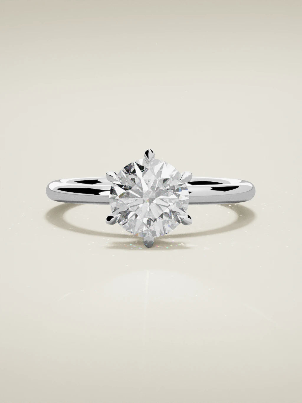 The Velo round lab-grown diamond solitaire in 14K white gold, front view