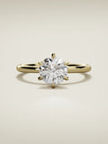 The Velo round lab-grown diamond solitaire in 14K yellow gold, front view