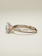 The Vera round lab-grown diamond solitaire in 14K rose gold, side view