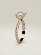 The Vera round lab-grown diamond solitaire in 14K rose gold, standing front view