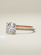 The Vera round lab-grown diamond solitaire in 14K rose gold, three-quarter view