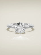 The Vera round lab-grown diamond solitaire in 14K white gold, front view