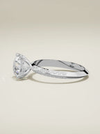 The Vera round lab-grown diamond solitaire in 14K white gold, side view