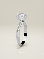 The Vera round lab-grown diamond solitaire in 14K white gold, standing front view