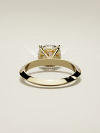 The Vera round lab-grown diamond solitaire in 14K yellow gold, back view