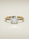 The Vera round lab-grown diamond solitaire in 14K yellow gold, front view