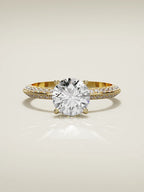 The Vera round lab-grown diamond solitaire in 14K yellow gold, front view