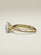 The Vera round lab-grown diamond solitaire in 14K yellow gold, side view