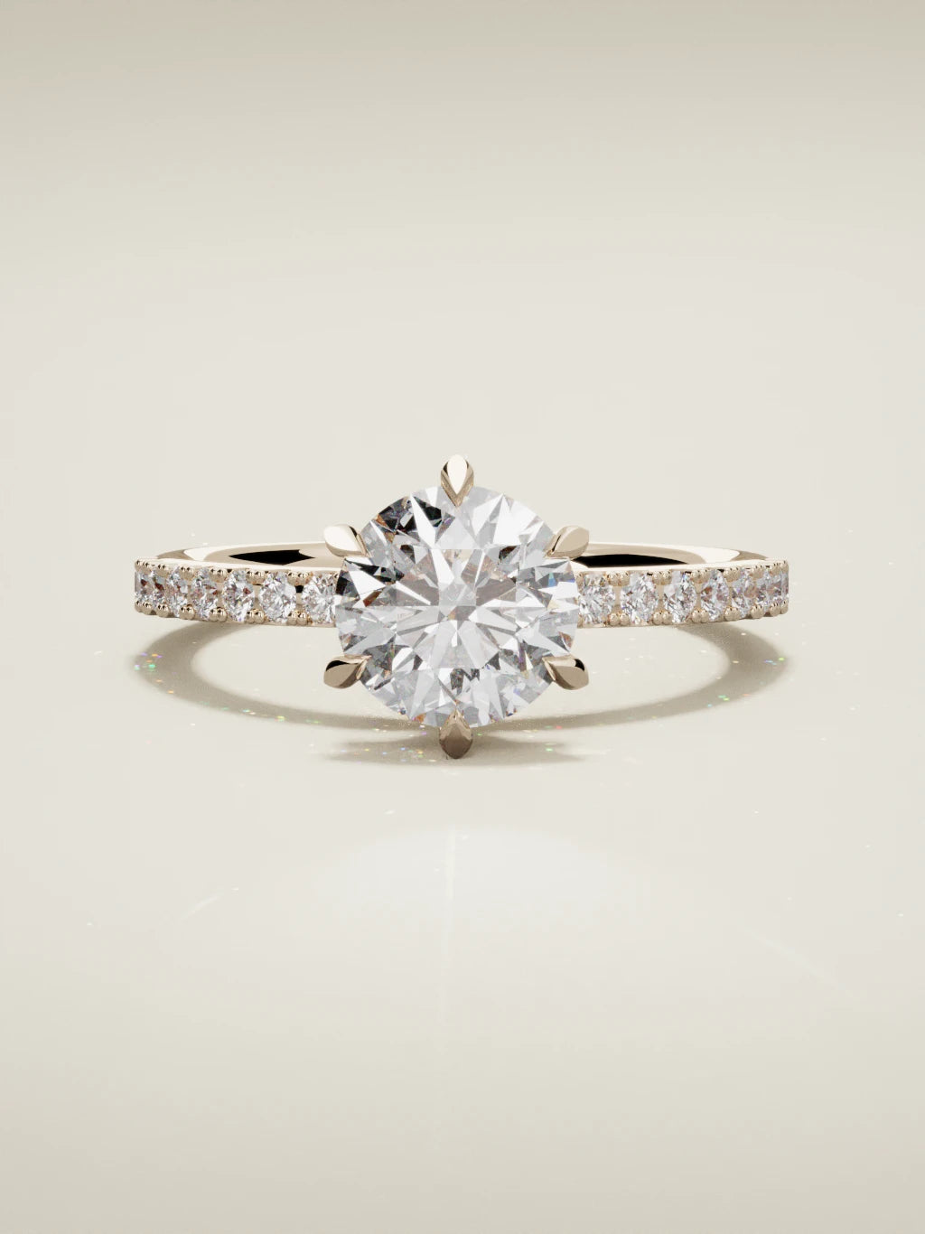 The Vitral round lab-grown diamond solitaire in 14K rose gold, front view
