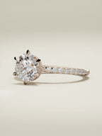 The Vitral round lab-grown diamond solitaire in 14K rose gold, three-quarter view