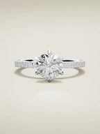 The Vitral round lab-grown diamond solitaire in 14K white gold, front view