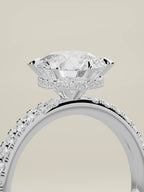 The Vitral round lab-grown diamond solitaire in 14K white gold, standing three-quarter view