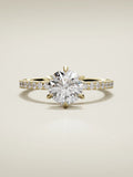 The Vitral round lab-grown diamond solitaire in 14K yellow gold, front view