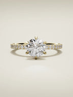 The Vitral round lab-grown diamond solitaire in 14K yellow gold, front view